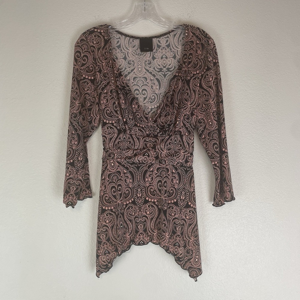 Vintage J.T.B. Top Womens Small Babydoll Fairy Grunge Y2K Asymmetrical Tie Waist